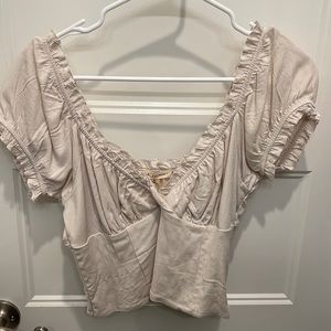 White Ruffled Crop Top